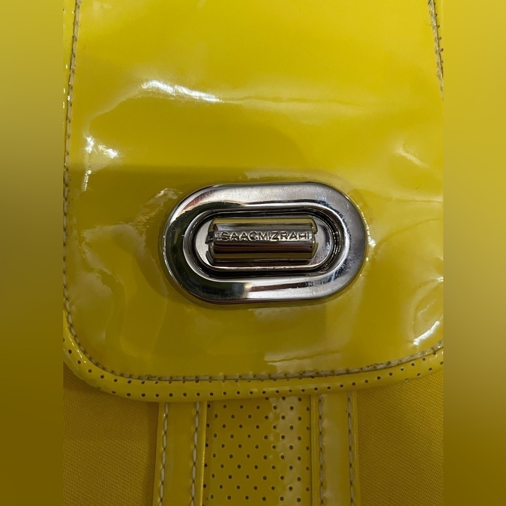 Isaac Mizrahi yellow canvas and vinyl bag - Picture 4 of 8